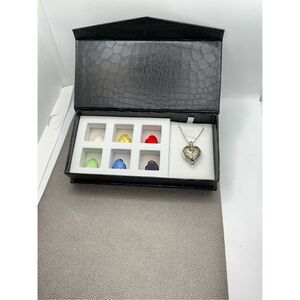 Austrian Crystal Heart Pendant Stainless Steel Chain